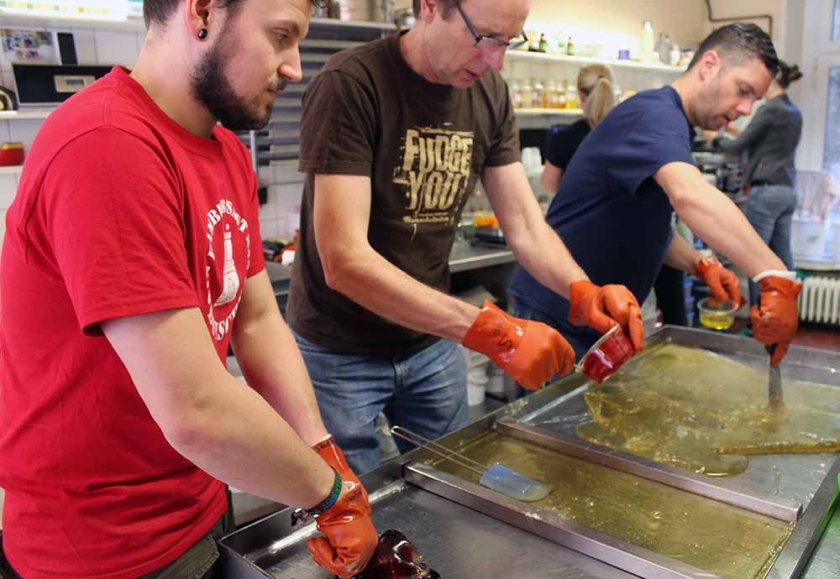 Auskühlung und Bearbeitung.