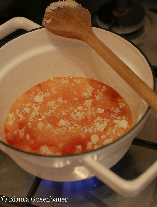 Ruhig Blut beim Karamellisieren! 